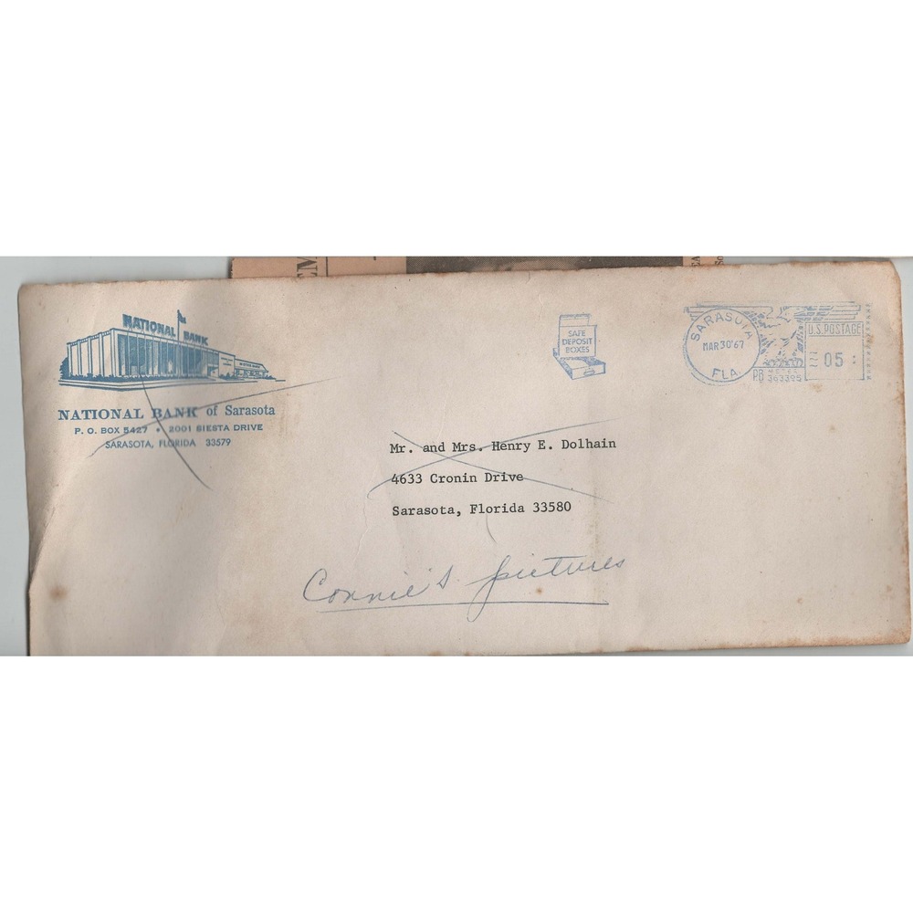 Lot of 13 Vintage Mailed Envelopes Covers 1950s-1980s Sarasota Florida Postmarks - Picture 3 of 14